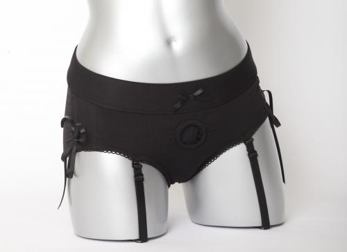 BLACK SASHA HARNESS WITH GARTER STRAPS